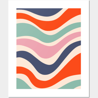 Wavy Retro Stripes Posters and Art